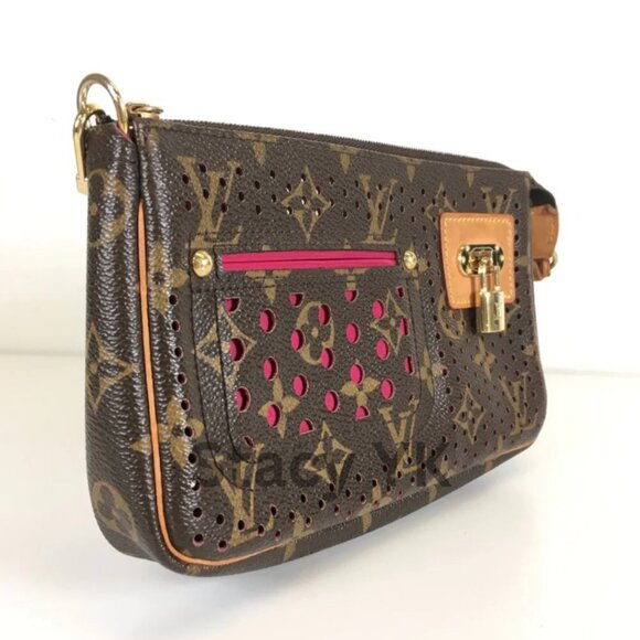 Louis Vuitton perforated pochette accessoires fuchsia (2006) - Picture 2 of 7